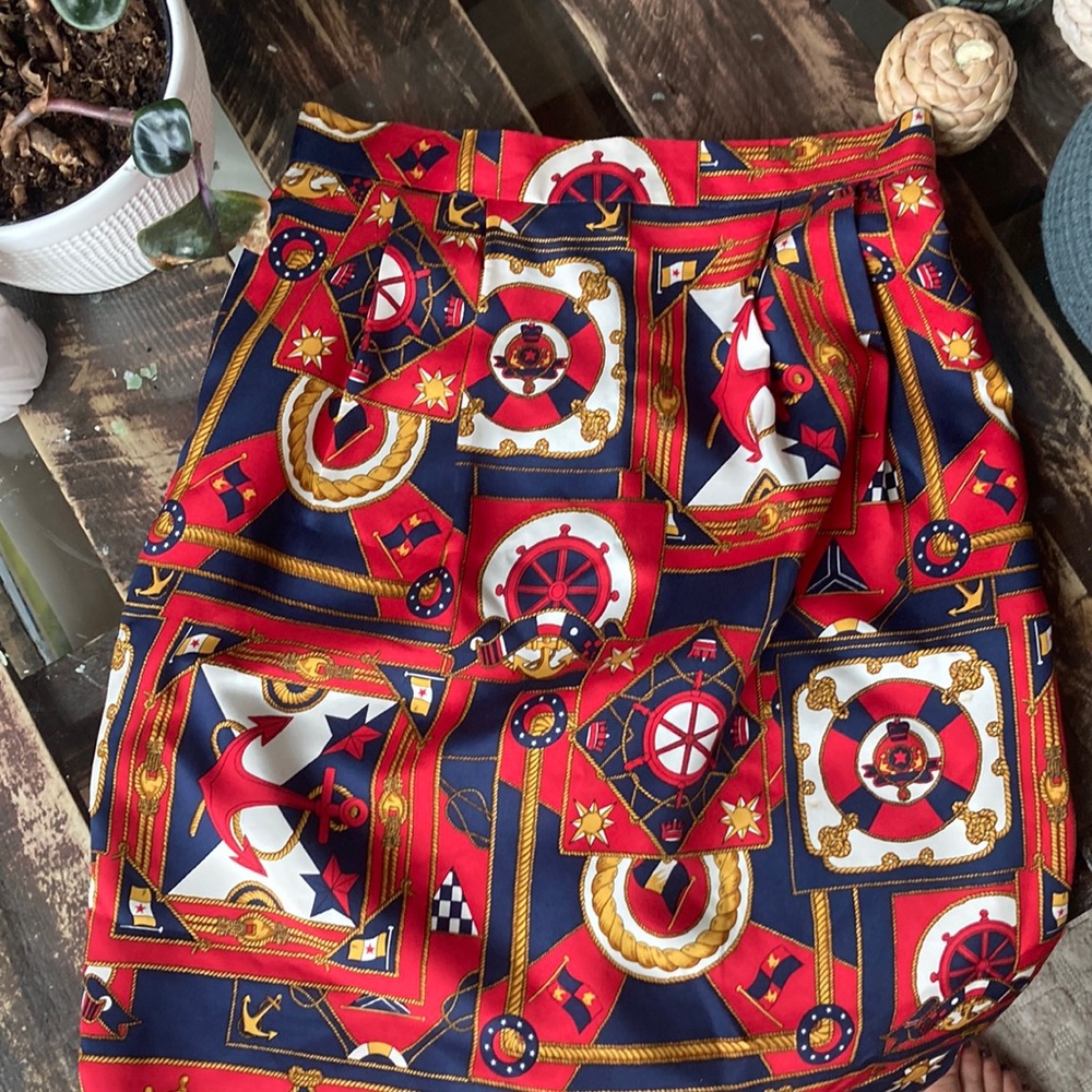 Nautical silk Talbots skirt